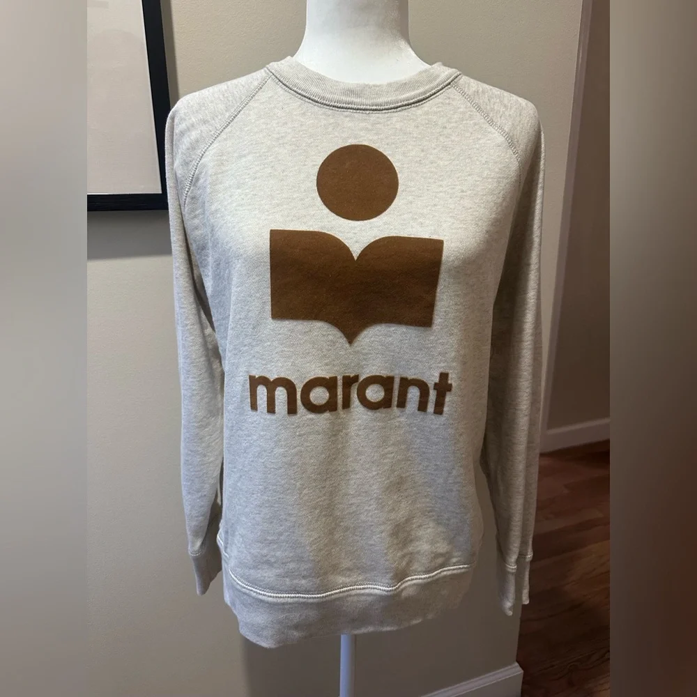 Isabel Marant Étoile Millyny Sweatshirt Ecru/Camel Size 40 6/8 - Picture 1 of 11